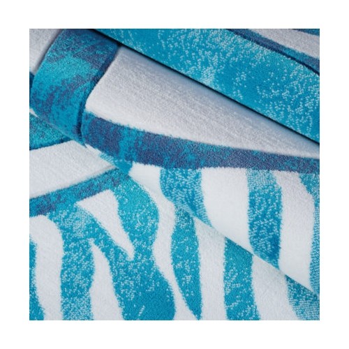 Ladole Rugs Abstract Circles Geometric Area Rug Carpet in Blue White, 7x10