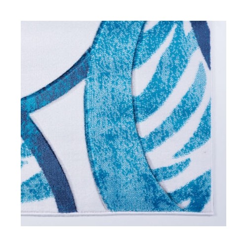 Ladole Rugs Abstract Circles Geometric Area Rug Carpet in Blue White, 7x10