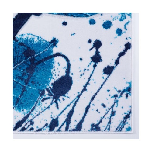 Ladole Rugs Poppy Flower Pattern Indoor Area Rug Carpet in Turquoise Blue, 8x11