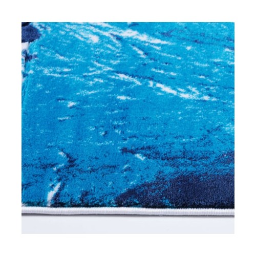 Ladole Rugs Poppy Flower Pattern Indoor Area Rug Carpet in Turquoise Blue, 8x11