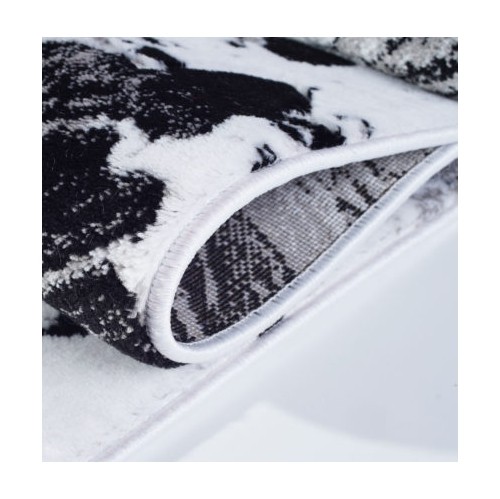 Ladole Rugs Poppy Floral Pattern Indoor Area Rug Carpet in Grey Black, 8x11