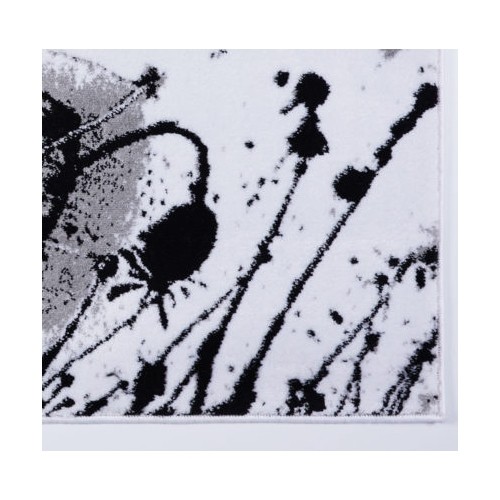 Ladole Rugs Poppy Floral Pattern Indoor Area Rug Carpet in Grey Black, 8x11