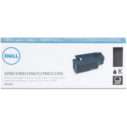 Dell 810WH Black, High Yield Original Toner Cartridge, For Dell 1250 /1350 /1355 /1355 /C1760 /C1765