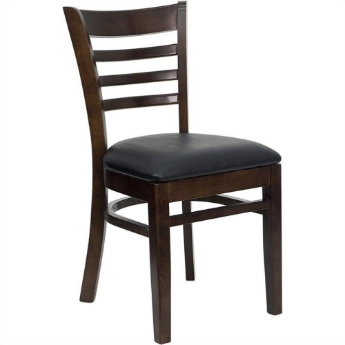 FLASH FURNITURE  Hercules Ladder Back Dining Chair With Black Seat Never thought to look at restaurant furniture as we only needed one chair