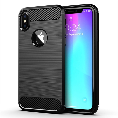 PANDACO Black Brushed Metal Case for iPhone X or iPhone XS