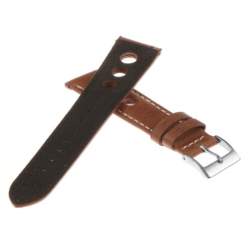 DASSARI Carrera 21mm Tan Distressed Leather Quick Release GT Rally Racing Watch Band Strap