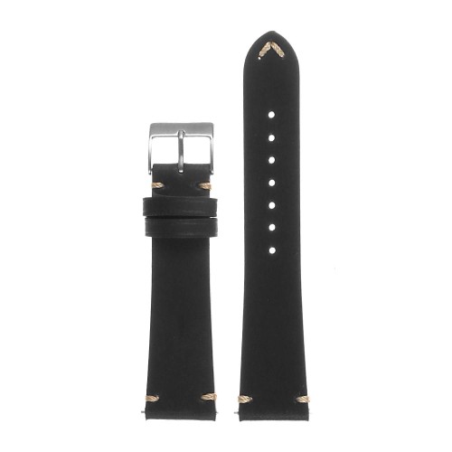 DASSARI  Tribute 20MM Quick Release Vintage Italian Leather Watch Band Strap In Black