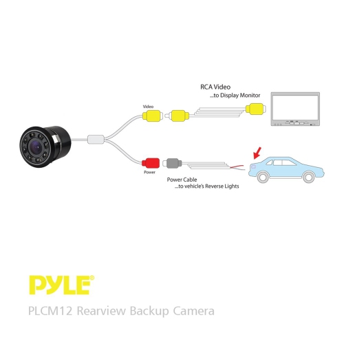 Pyle PLCM12 Rearview Backup Parking Assist Camera