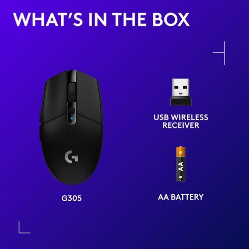 Logitech G305 12000 DPI Wireless Optical Gaming Mouse - Black