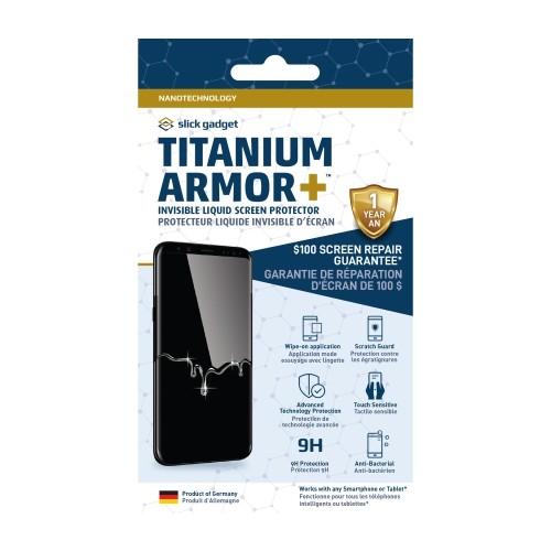 Slick Gadget Titanium Armor+ Liquid Screen Protector with $100 screen replacement warranty - CA-SGLG100