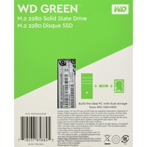 Western Digital SSD WDS240G2G0B 240GB M.2 2280 SATA 6Gb s WD Green Retail