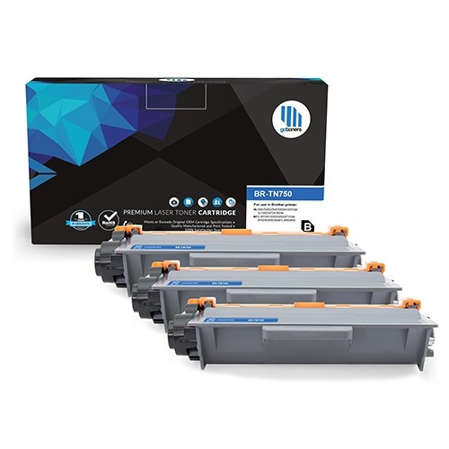 GOTONERS ™ 3Pk Brother New Compatible Tn-750 High Yield Black Toner Brother Hl-5440/6180, Dcp-8110/8150, Mfc-8510/8520/8810