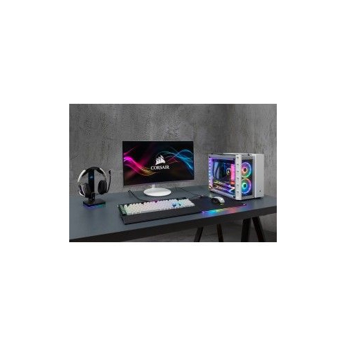 Corsair Crystal Series 280x RGB Tempered Glass Micro ATX PC Case, White