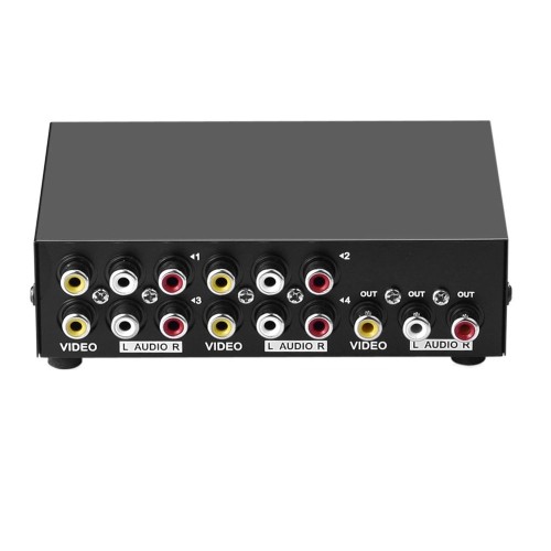 axGear axGear AV Switch Box Composite Selector 4 Port RCA Audio