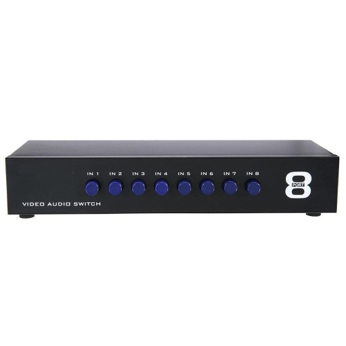 axGear AV Switch Box Composite Selector 8 Port RCA Audio Video 8 In 1 Out To TV
