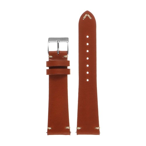 DASSARI 16mm Rust Hand-Stitched Quick Release Mens Leather Watch Band Strap