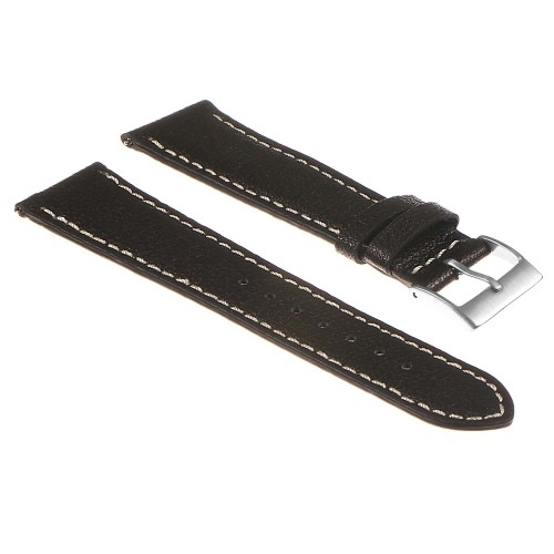 DASSARI 22mm Black Classic Pebbled Leather Quick Release Mens Watch Band Strap