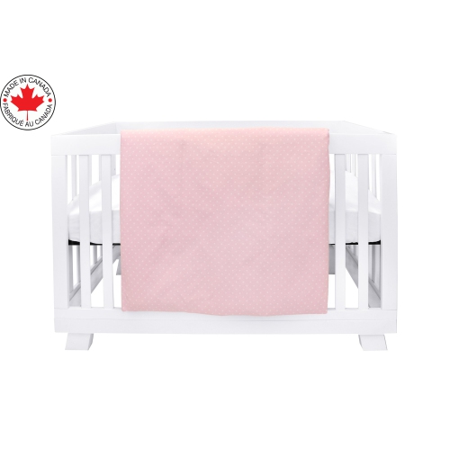 Bebelelo Baby Crib Bedding For Girls And Boys, Pink and White Stars Design - 4-Piece Set