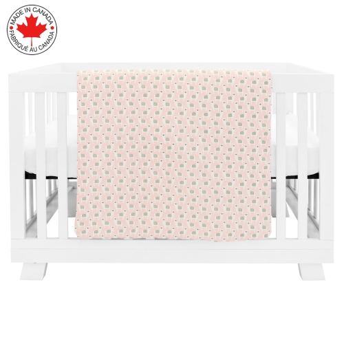 Bebelelo Baby Crib Bedding For Girls And Boys, Green and Pink Llama Design - 4-Piece Set