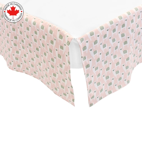 Bebelelo Baby Crib Bedding For Girls And Boys, Green and Pink Llama Design - 4-Piece Set