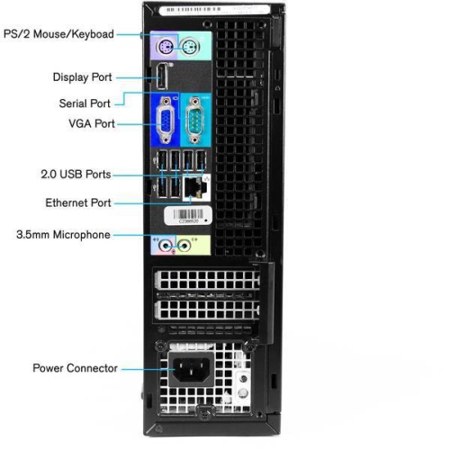 Refurbished - Dell OptiPlex 790 SFF Desktop: Intel i5-2400 Quad 3.10 GHz 4GB RAM 250GB HDD DVDRW Win 10 Home - Certified Refurbished