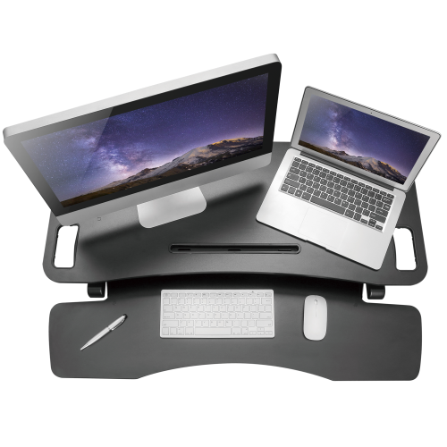 Standing Desk Riser, Extra Wide Version, High Lift Capacity, Height Adjustable From Sit to Stand Positions