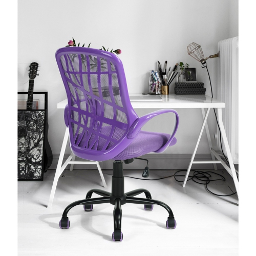 Homy Casa Office Chair Adjustable Swivel Arm Plastic Mesh-Purple
