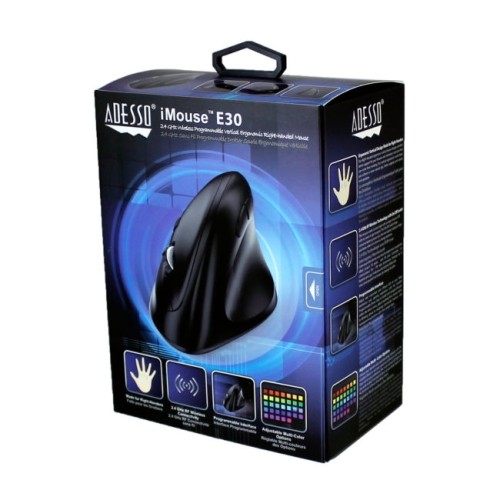 Adesso 2400 dpi Wireless Optical Mouse - Black -