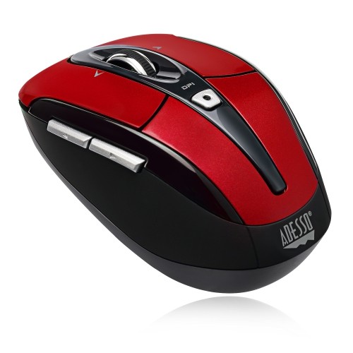 Adesso S60 1600 dpi Wireless Optical Gaming Mouse - Red -