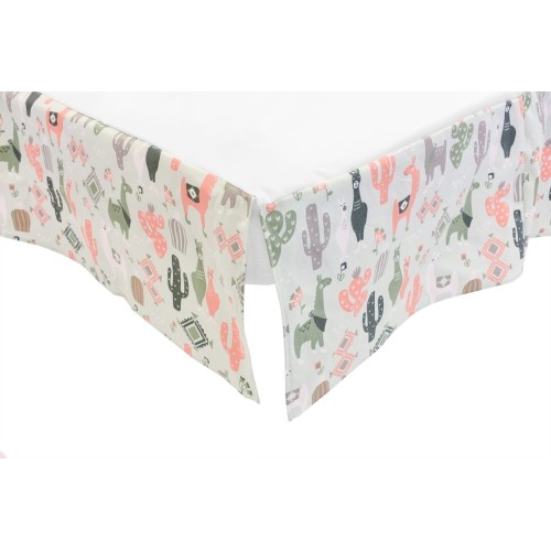 Bebelelo Baby Crib Bedding For Girls And Boys, Pink and Green Llama Love Sundown Design - 4-Piece Set