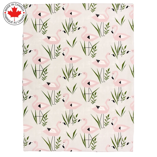 Bebelelo Baby Crib Bedding For Girls And Boys, Pink and White Flamingo Design - 4-Piece Set