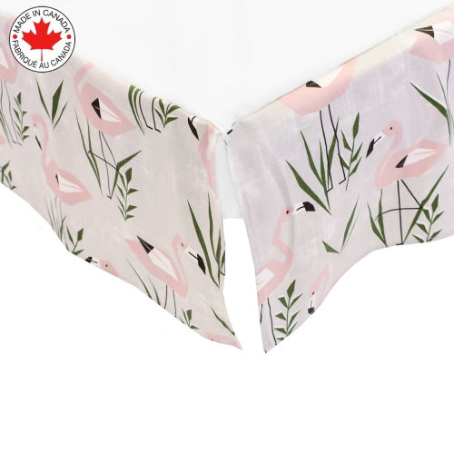 Bebelelo Baby Crib Bedding For Girls And Boys, Pink and White Flamingo Design - 4-Piece Set