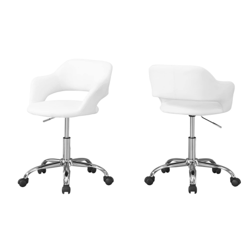 Office Chair White Chrome Metal Hydraulic Lift Base