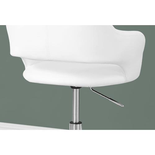 Office Chair White Chrome Metal Hydraulic Lift Base