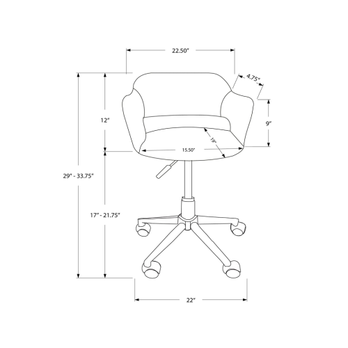 Office Chair White Chrome Metal Hydraulic Lift Base