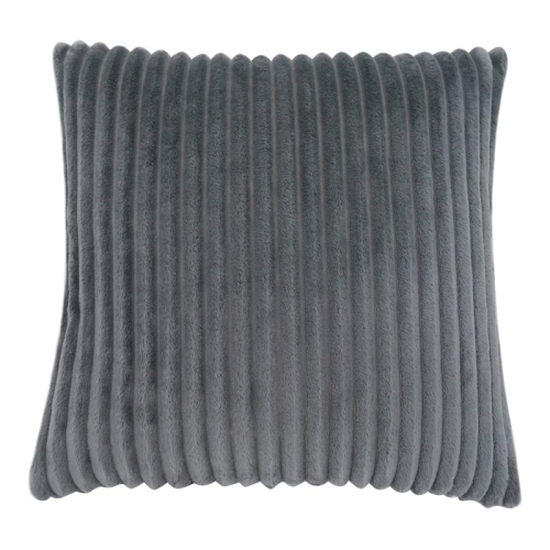Pillow 18"X 18" Grey Ultra Soft Ribbed Style 1pc