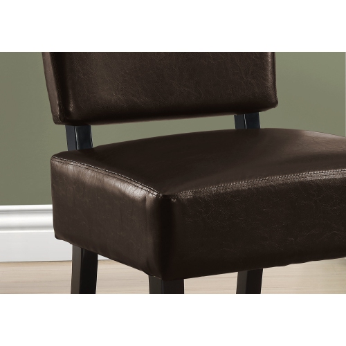 Accent Chair Dark Brown Leather-look Fabric