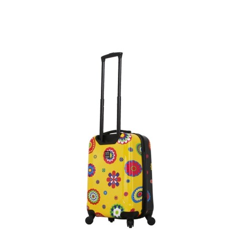 Mia Toro Pop Fiore Hardside Spinner Luggage 3pc Set-Yellow, Gallio