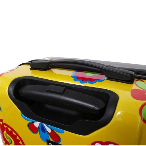 Mia Toro Pop Fiore Hardside Spinner Luggage 3pc Set-Yellow, Gallio