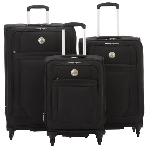 Delsey Bandol 3-Piece Soft Side Expandable Luggage Set - Black