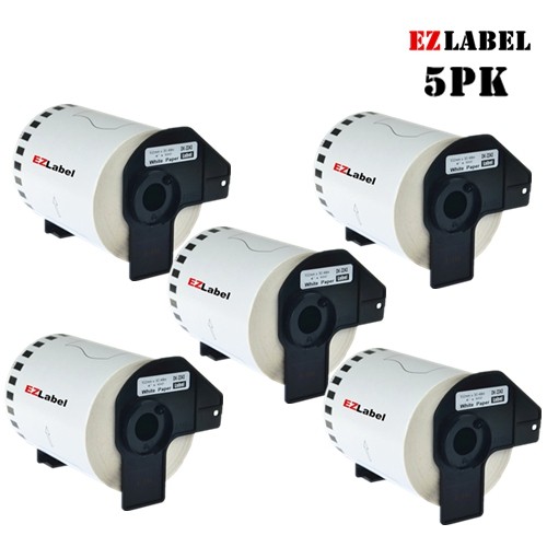 5 PK EZlabel Brother DK2243 Compatible Continuous Labels 4 in x 100 ft.( 101mm x 30.4m )