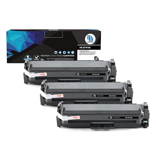 GOTONERS  3Pk HP New Compatible Cf410X (410X) High Yield Toner Cartridge for Color Laserjet M452Nw/452Dn, M477Fdw/477Fdn In Black