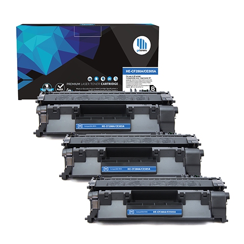 GOTONERS  3Pk HP New Compatible Cf280A (80A) Standard Yield Toner Cartridge for Laserjet Pro M401/m425 In Black