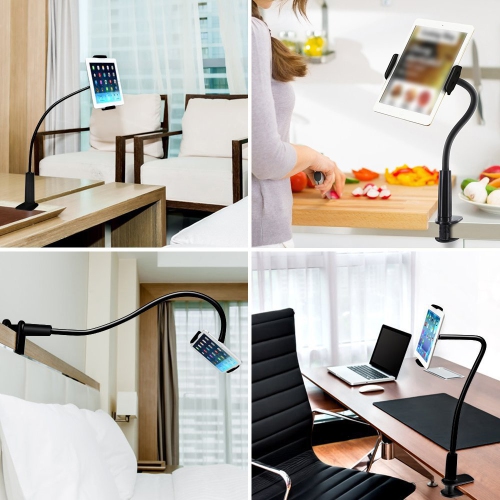 Support à col de cygne d’Uolo pour téléphone intelligent/tablette - bras flexible et pince avec support pour appareil Apple et Android de 4 à 10.6 po