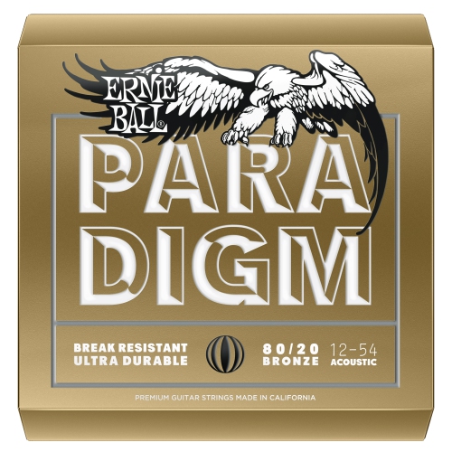 Ernie Ball Paradigm 80/20 Bronze Acoustic Guitar Strings - Medium/Light 12-54