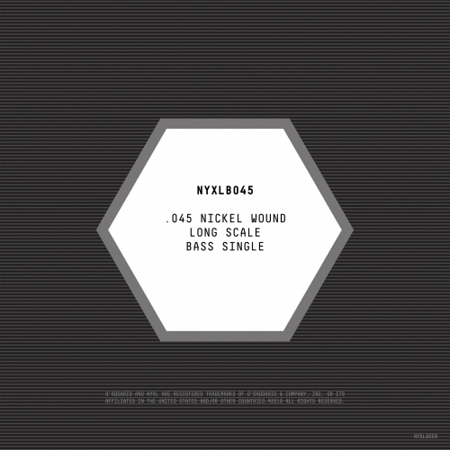 Cordes de guitare simple en nickel bobinées NYXL d'Addario - 45 longues