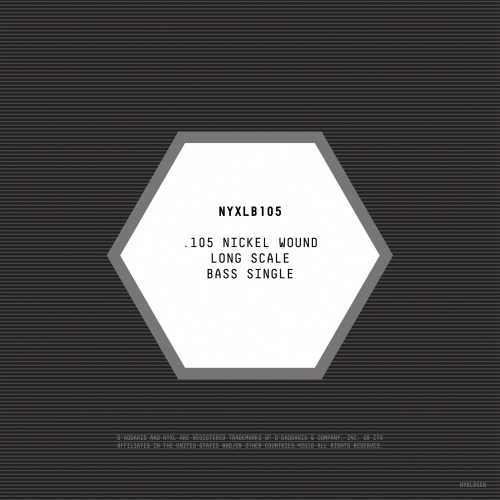 Cordes de guitare simple en nickel bobinées NYXL d'Addario - 105 longues