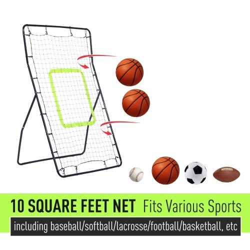 Soozier Multi-use Sports Rebounder Net Pitchback Sreen Adjustable Angle