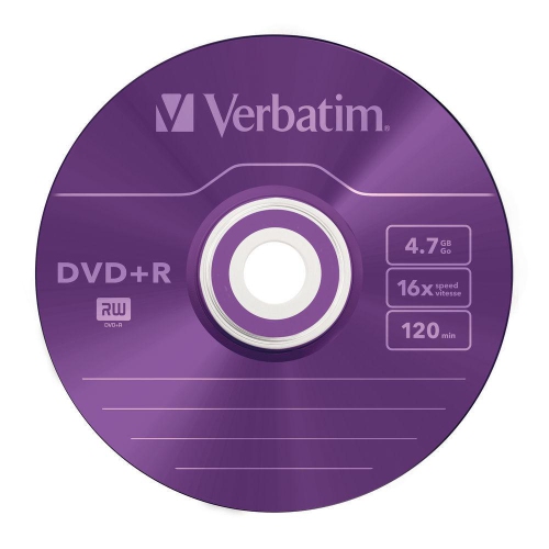 VERBATIM 43556 DVD+R COLOR SLIM PACK 5