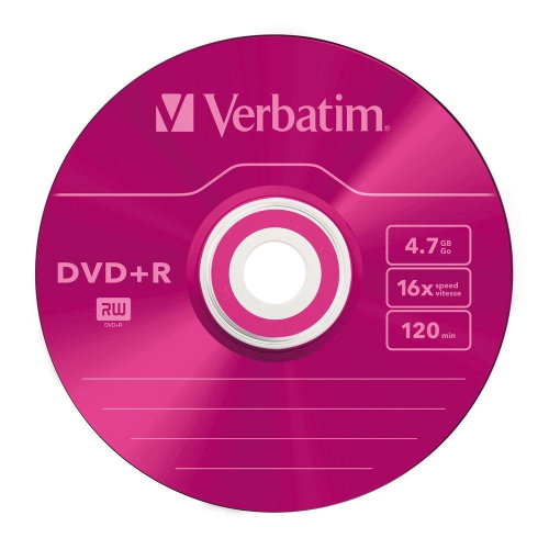 VERBATIM 43556 DVD+R COLOR SLIM PACK 5
